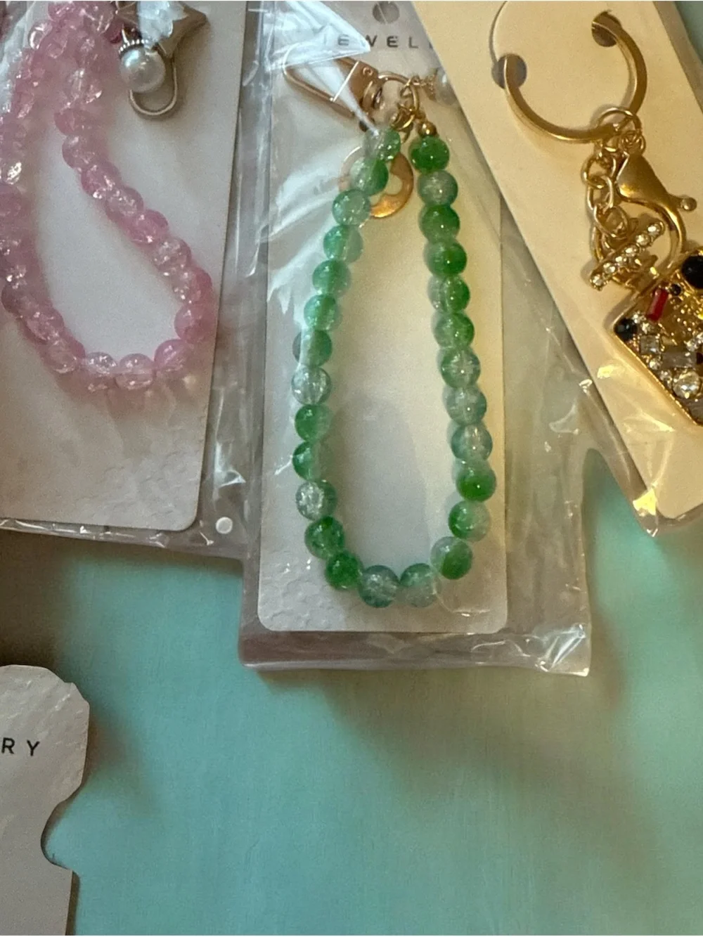 Plush Puppy Bag Charms mirrors with Beaded glass Keychains nwt